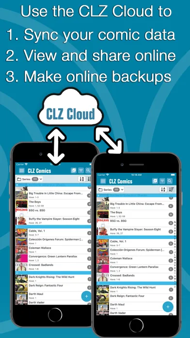 Capturas de tela do CLZ Comics collection database
