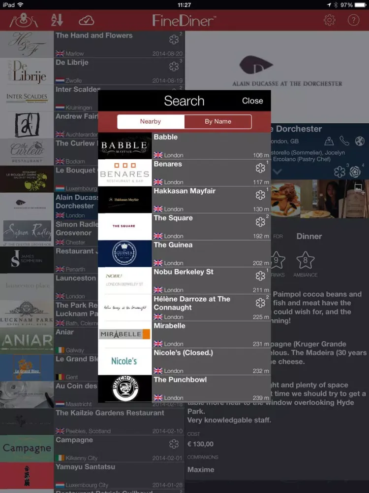 Capturas de pantalla de FineDiner - your restaurant journal iPad 