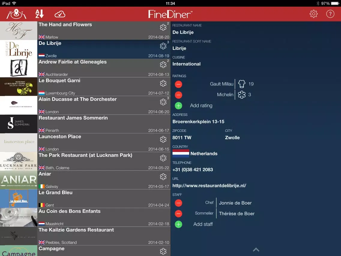Capturas de pantalla de FineDiner - your restaurant journal iPad 