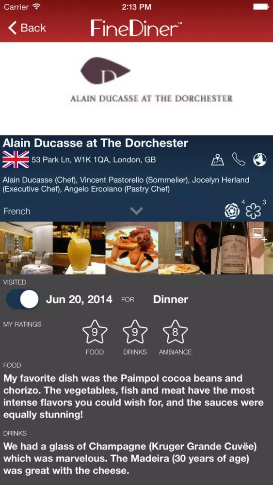 Capturas de pantalla de FineDiner - your restaurant journal