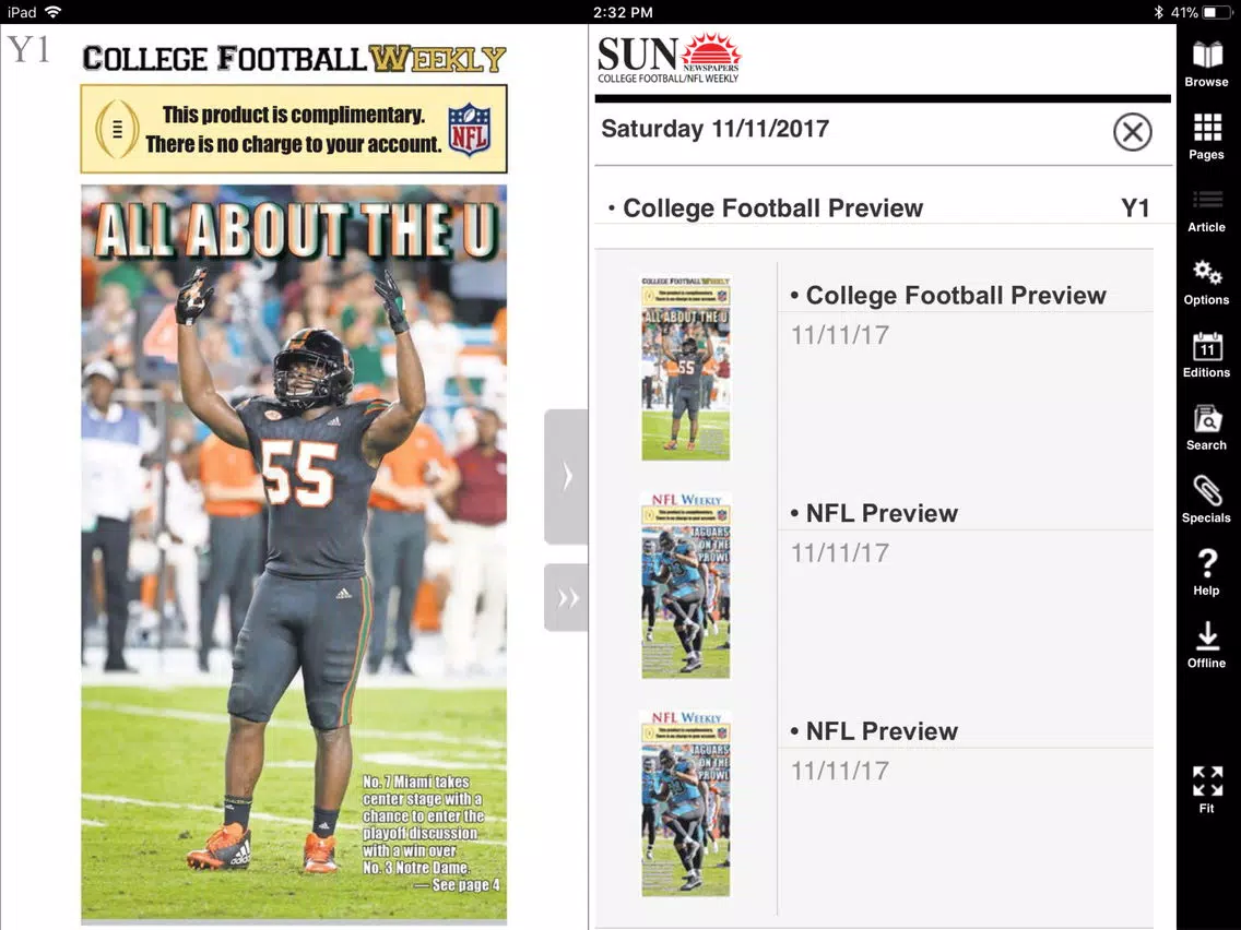 Screenshot di College & Pro Football Preview iPad 