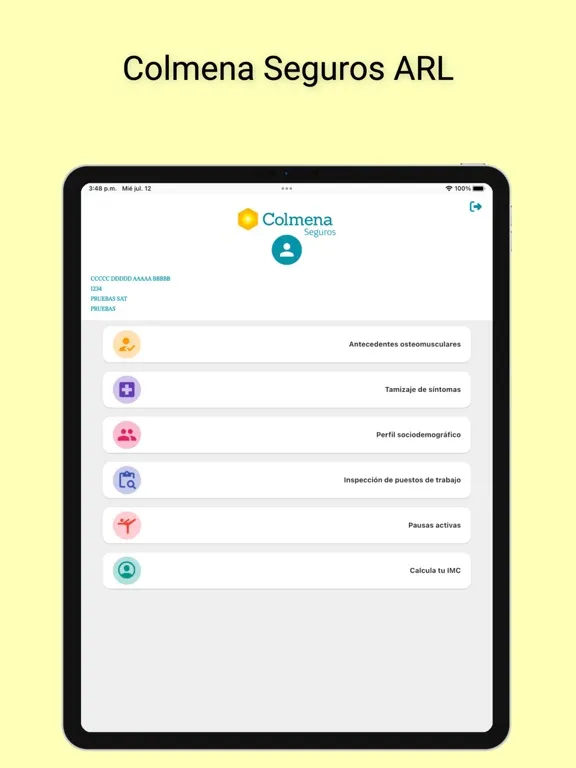 Colmena Seguros ARL iPad  스크린샷