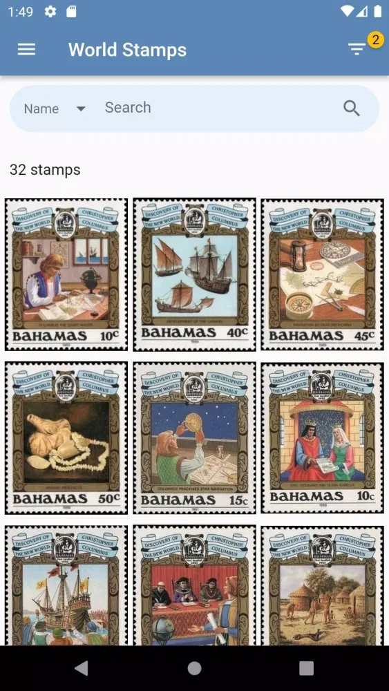 Capturas de tela do World Stamps