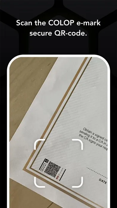 Tangkapan skrin COLOP Verification App