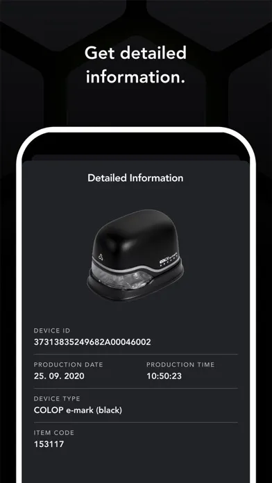 Tangkapan skrin COLOP Verification App