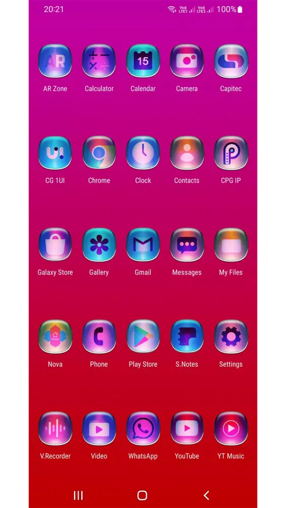 Tangkapan layar Colorful Glass ONE UI IconPack
