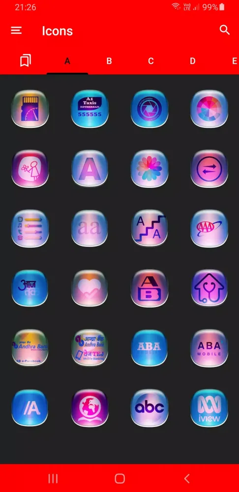 Tangkapan layar Colorful Glass ONE UI IconPack