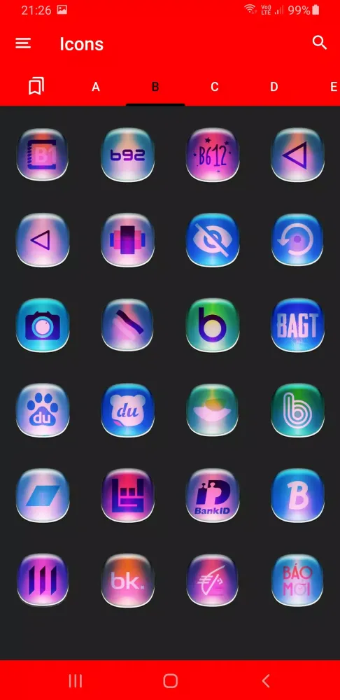 Tangkapan layar Colorful Glass ONE UI IconPack