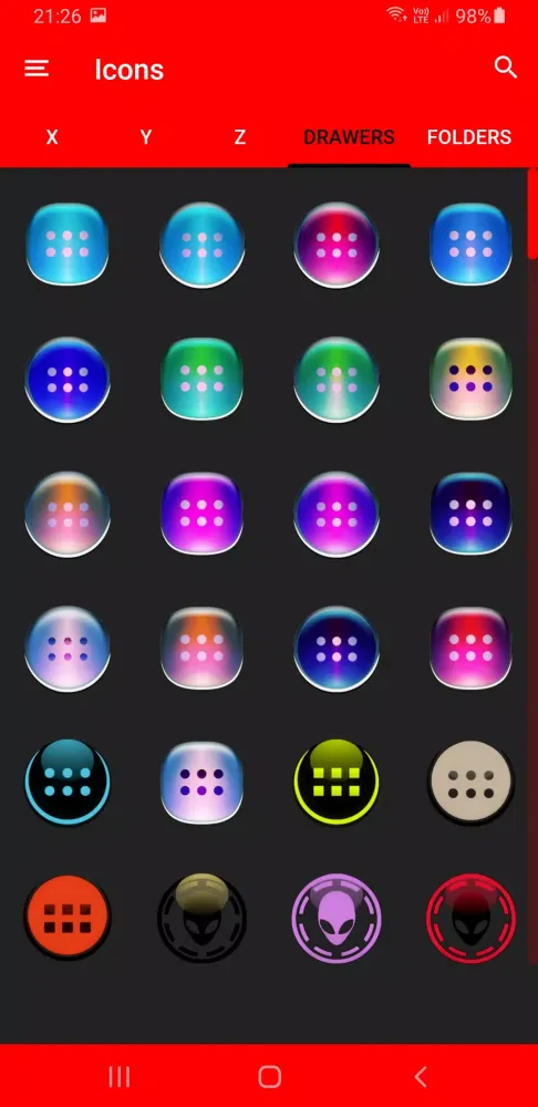 Tangkapan layar Colorful Glass ONE UI IconPack