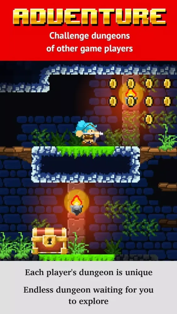 Tangkapan layar Dungeon Creator - Online 2D platform game