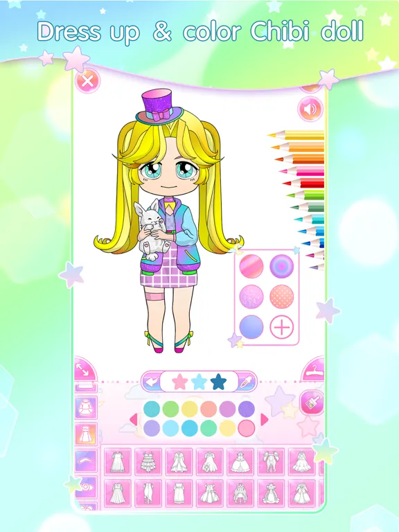Chibi Doll Coloring & Dress Up iPad 应用截图