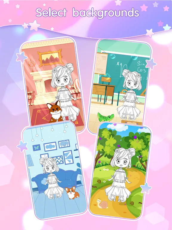 Chibi Doll Coloring & Dress Up iPad 应用截图