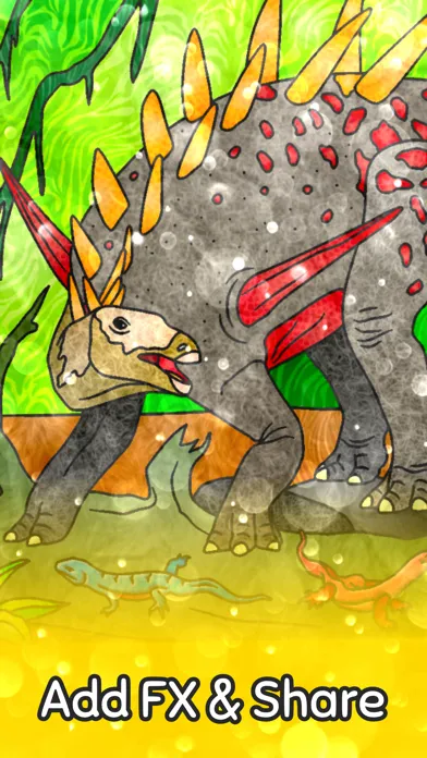 Ảnh chụp màn hình của Dino coloring pages book
