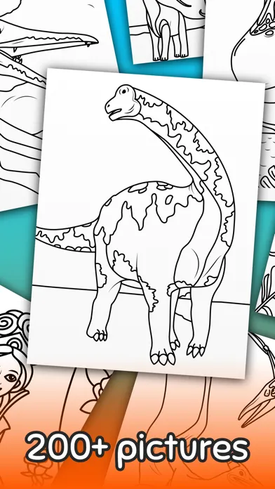 Ảnh chụp màn hình của Dino coloring pages book