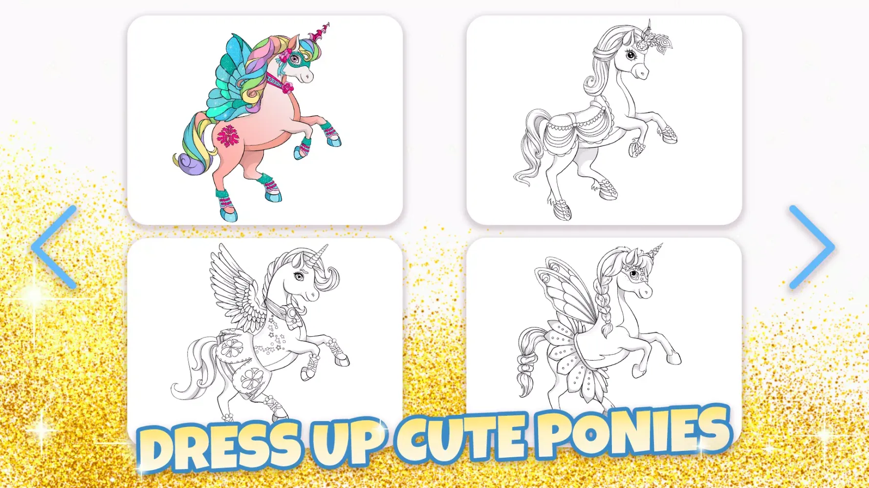 Unicorn Dress Up Coloring Book Screenshots