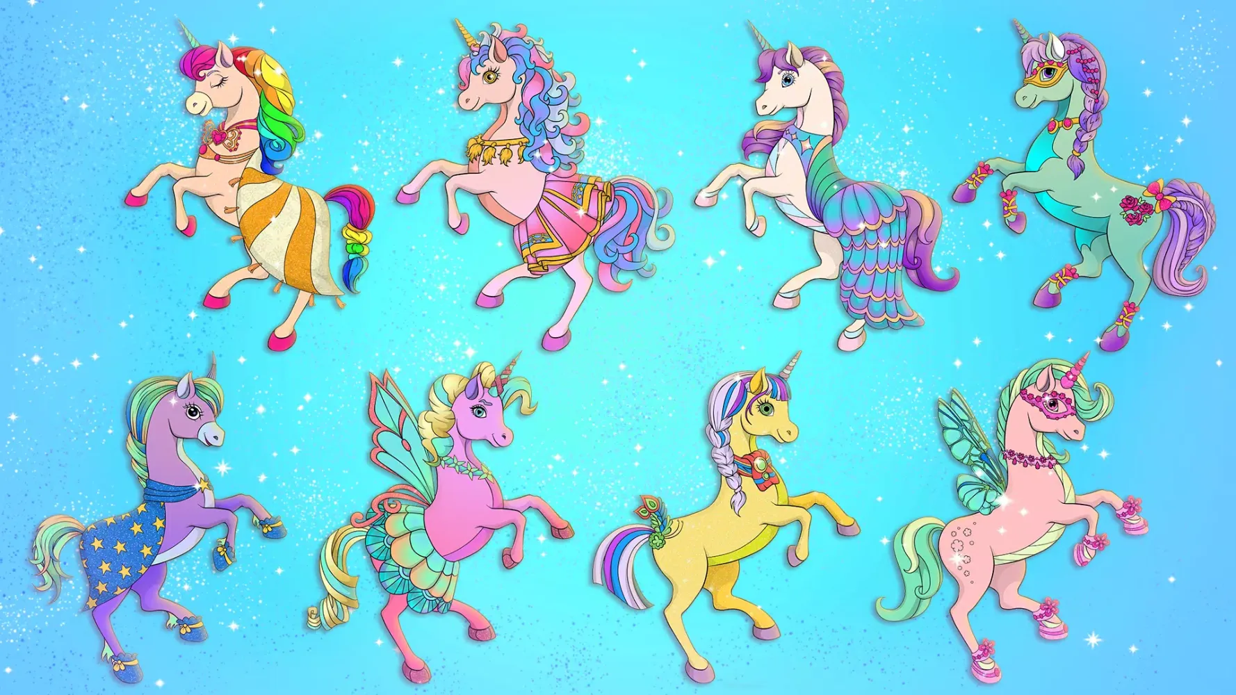 Unicorn Dress Up Coloring Book Screenshots