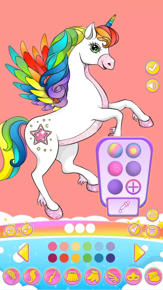 Unicorn Dress Up Coloring Book Screenshots