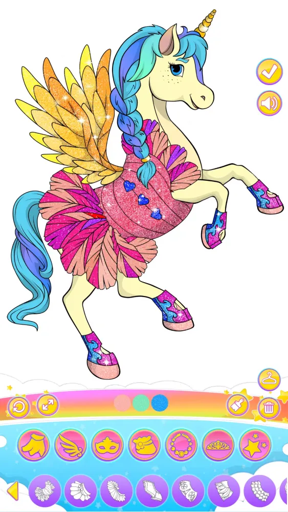 Unicorn Dress Up Coloring Book Screenshots