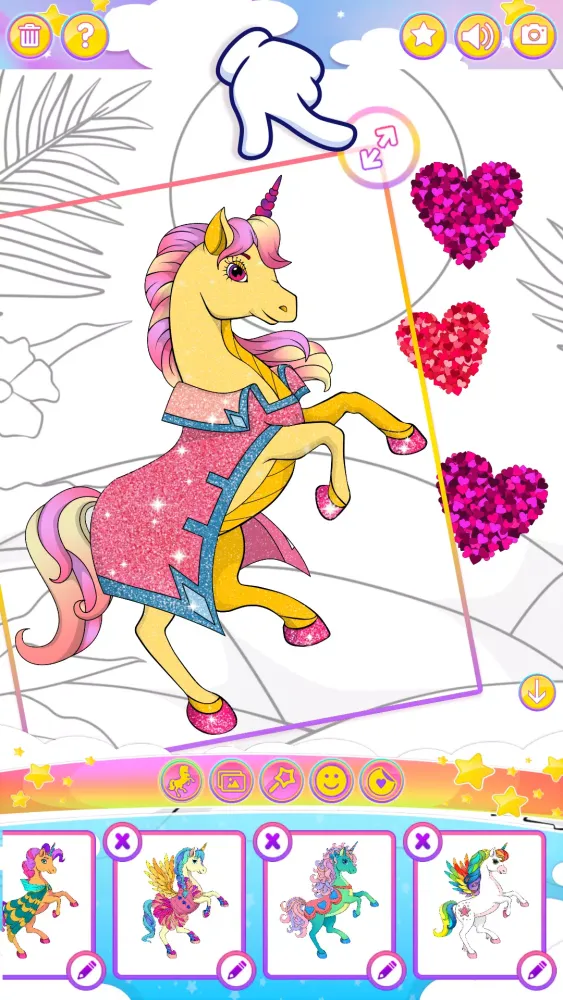 Unicorn Dress Up Coloring Book Screenshots