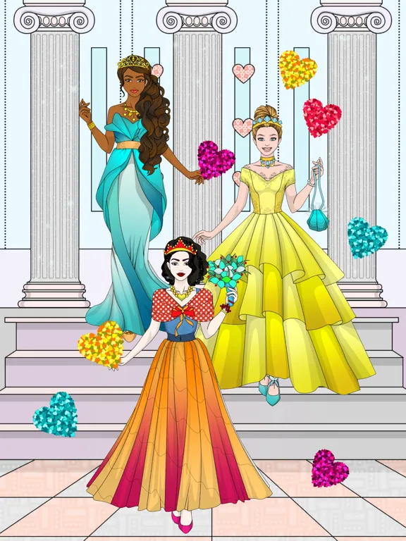 Screenshot di Wedding Dress Up Coloring Book iPad 