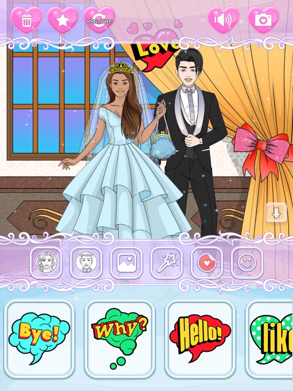 Screenshot di Wedding Dress Up Coloring Book iPad 