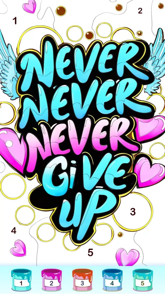 Graffiti Quote Color by number Screenshots