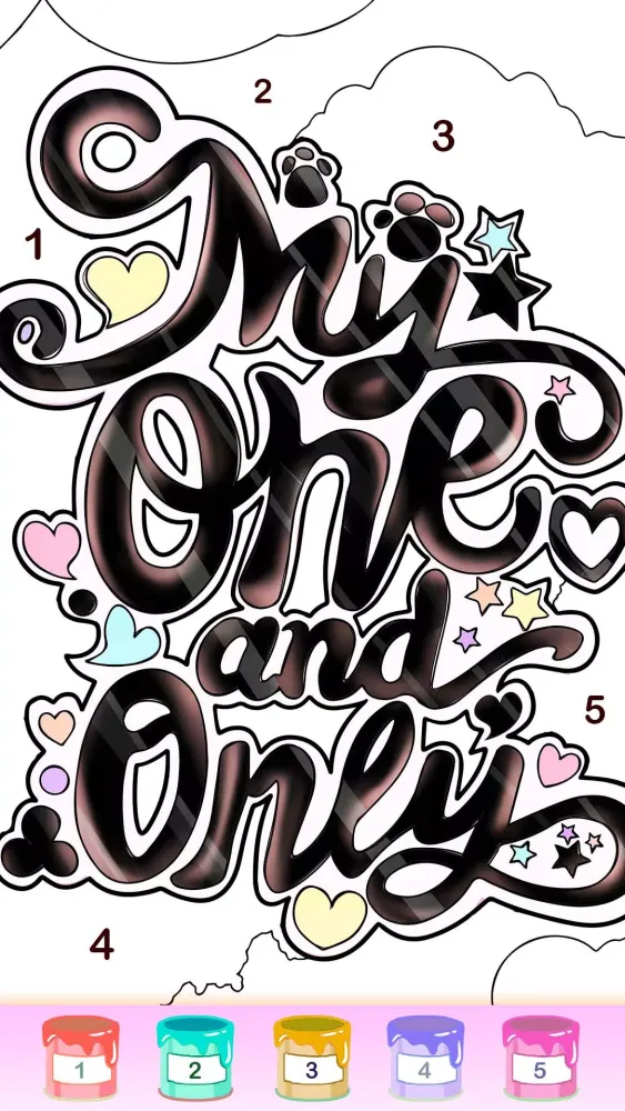 Graffiti Quote Color by number Screenshots