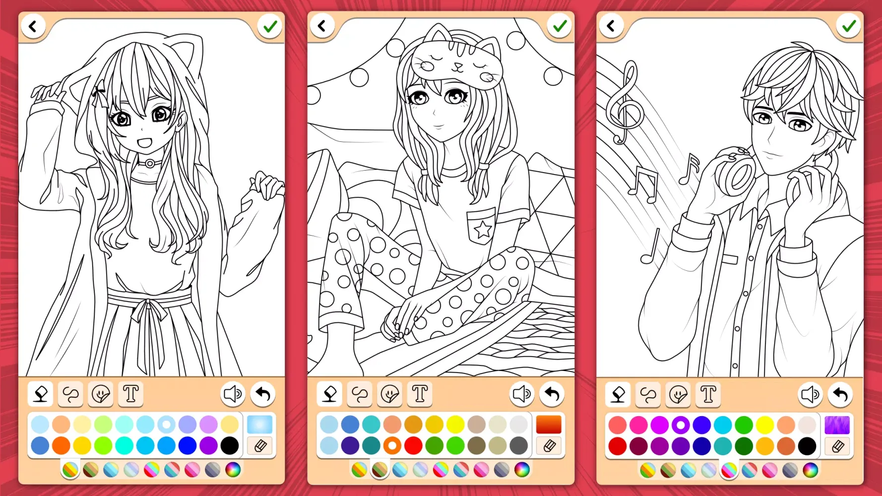 Manga Coloring Book Screenshots