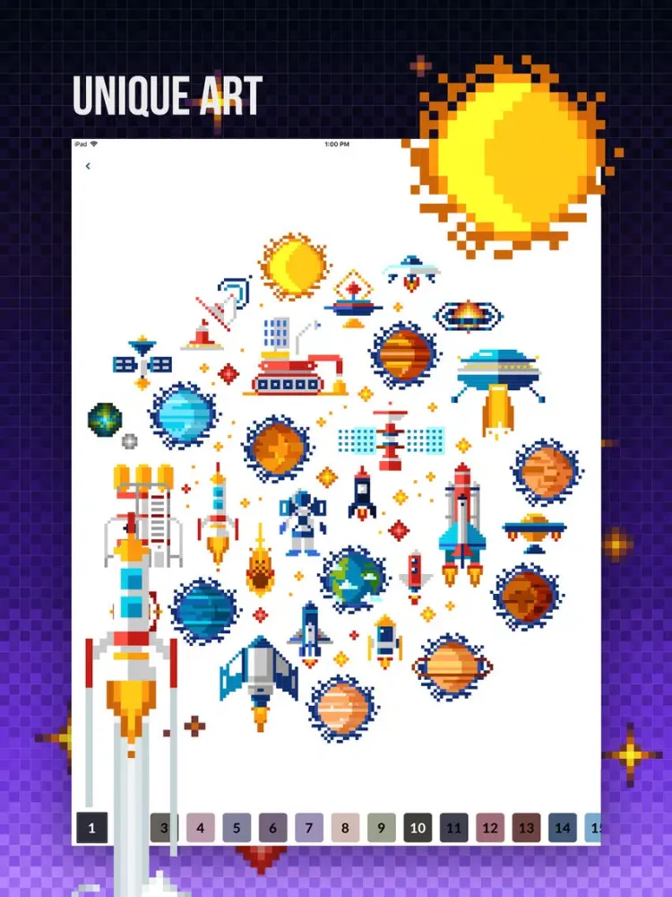 Coloring Book: Space in Pixels iPad  স্ক্রিনশট