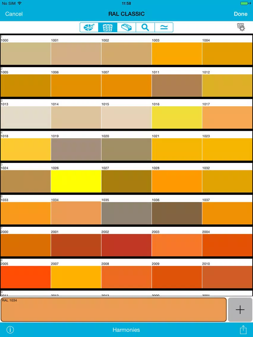 Tangkapan skrin Colorix.com iPad 