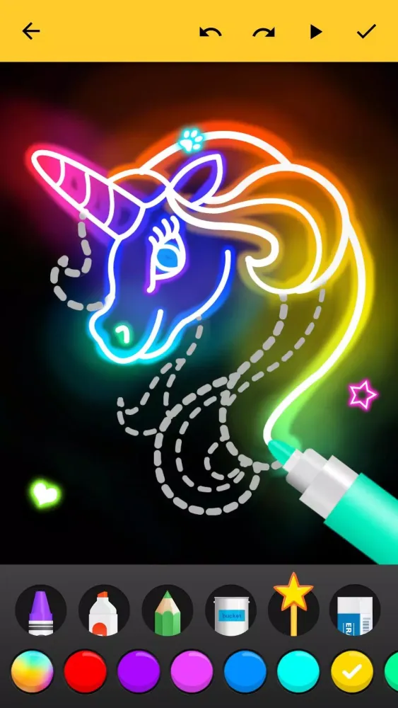 ภาพหน้าจอของ Learn to Draw Glow Cartoon