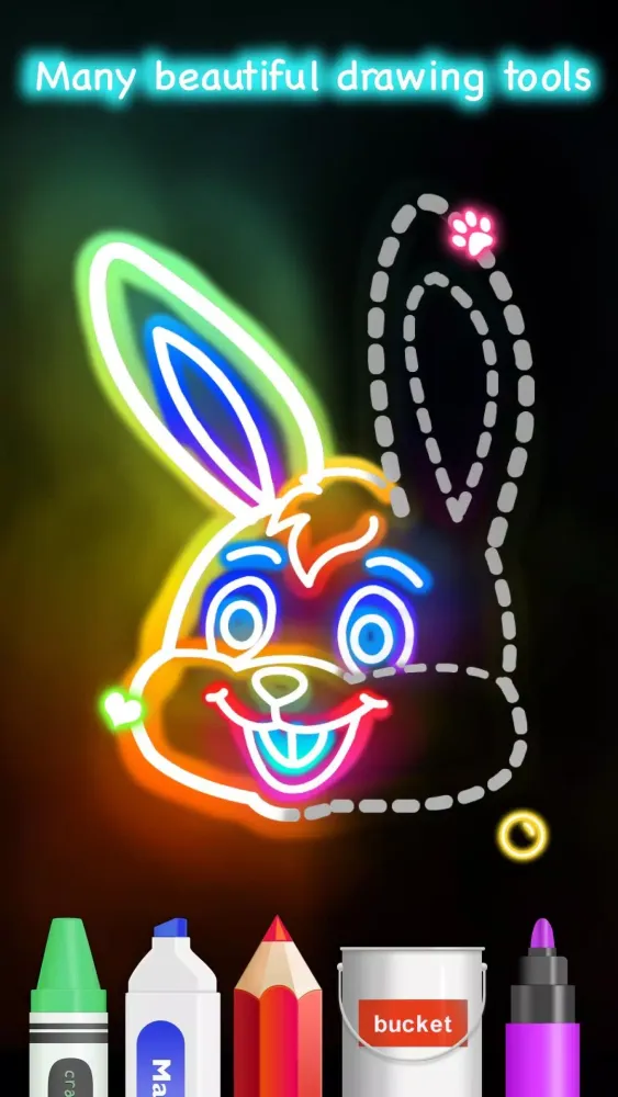 ภาพหน้าจอของ Learn to Draw Glow Cartoon
