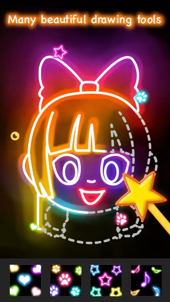 ภาพหน้าจอของ Learn to Draw Glow Cartoon