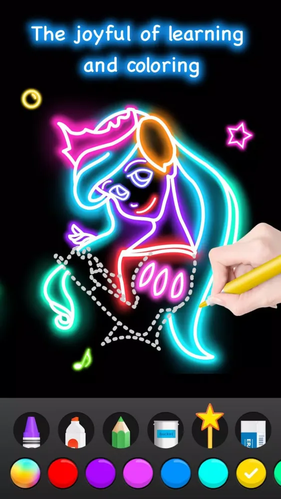 ภาพหน้าจอของ Learn to Draw Glow Cartoon