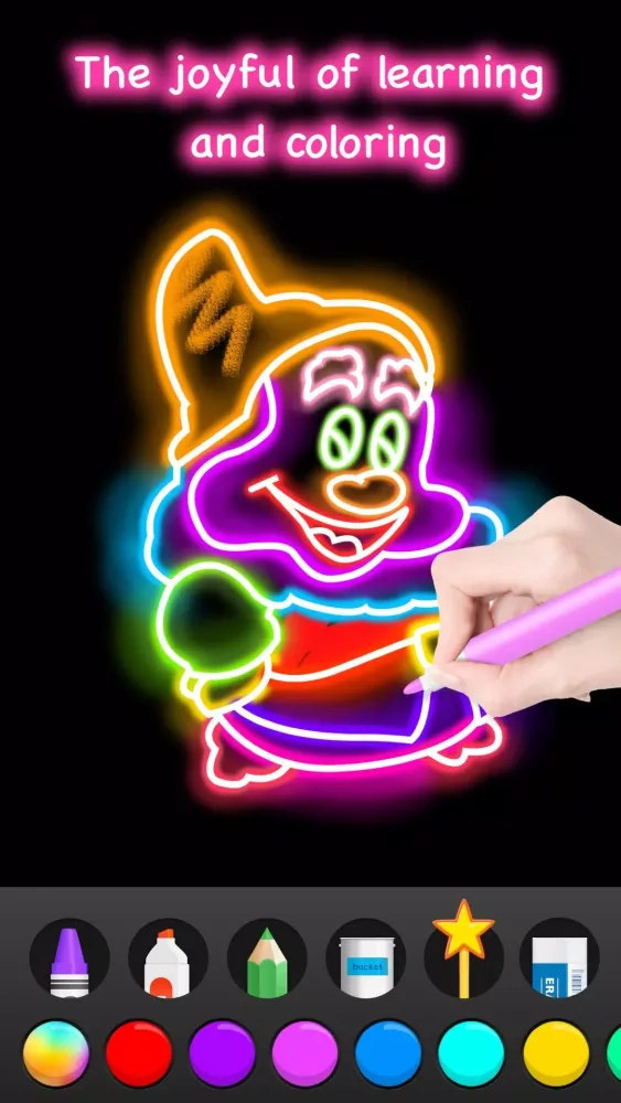 ภาพหน้าจอของ Learn to Draw Glow Cartoon