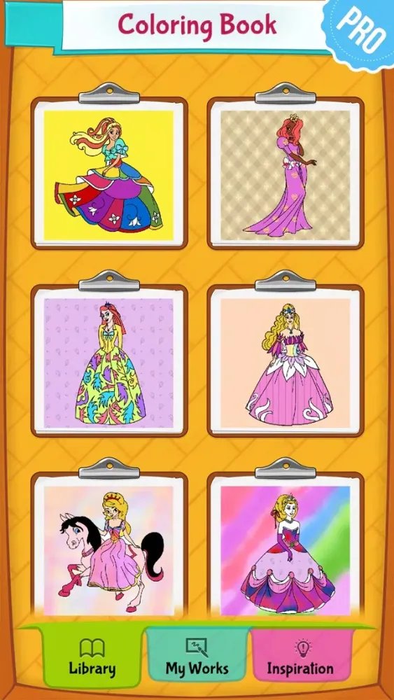 Princess Coloring Games for Kids - Colouring Book for Girls PRO Screenshots
