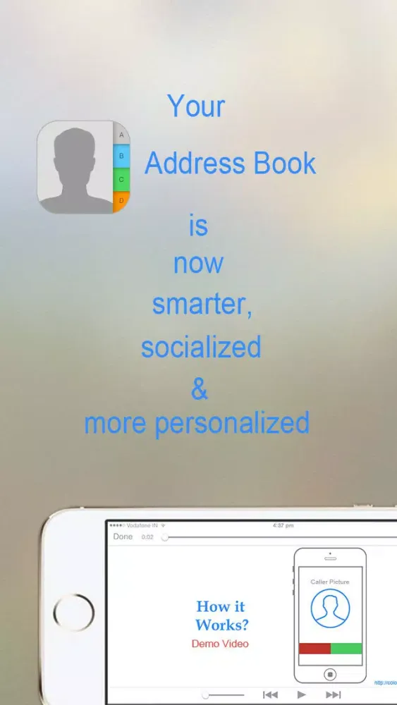 callerPic - get caller photo on calling screen by addressbook contacts sync with friends profile pics from social media sites स्क्रीनशॉट