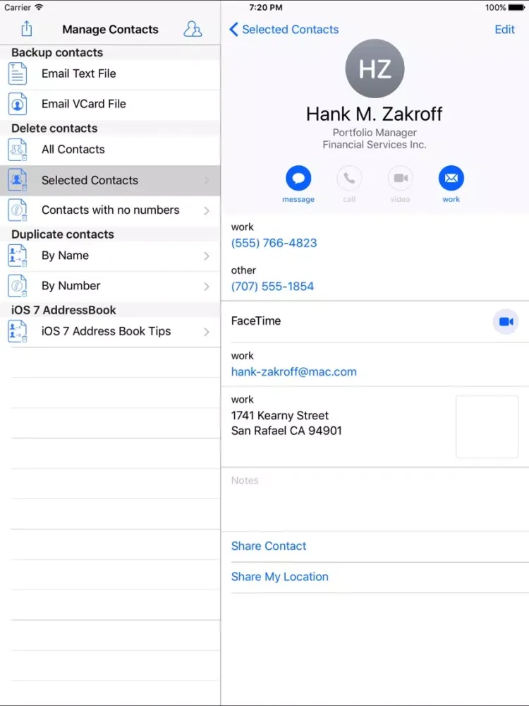 Capturas de tela do ContactClean: The Address book manager iPad 