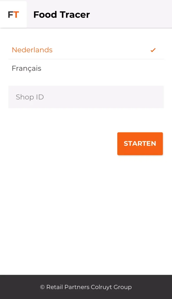 Tangkapan skrin RPCG applicatie voor traceren