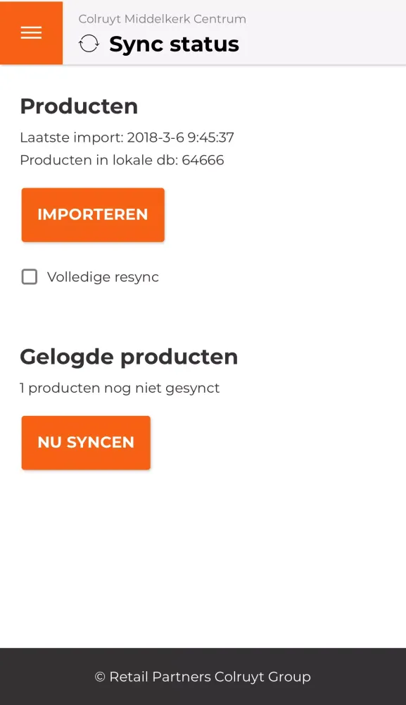Tangkapan skrin RPCG applicatie voor traceren
