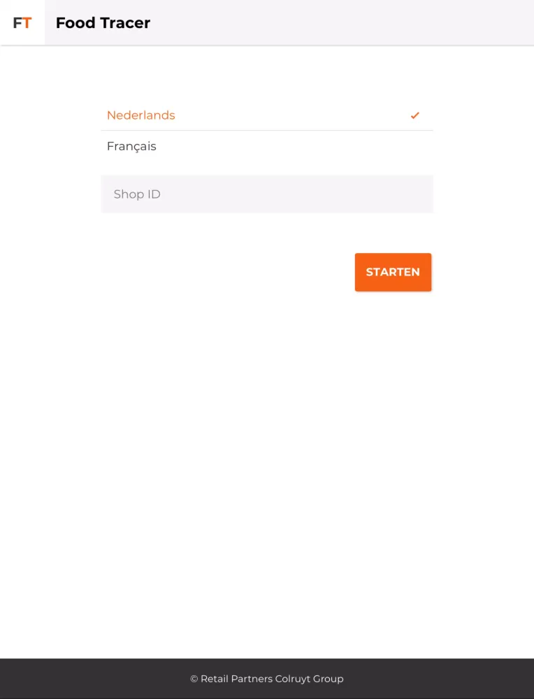 Tangkapan skrin RPCG applicatie voor traceren