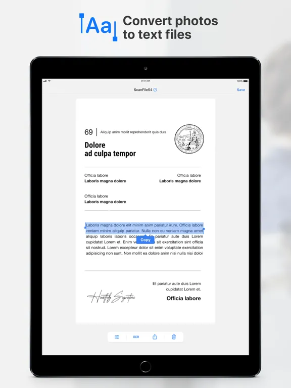 Zrzuty ekranu PDF Document Scanner OCR iPad 