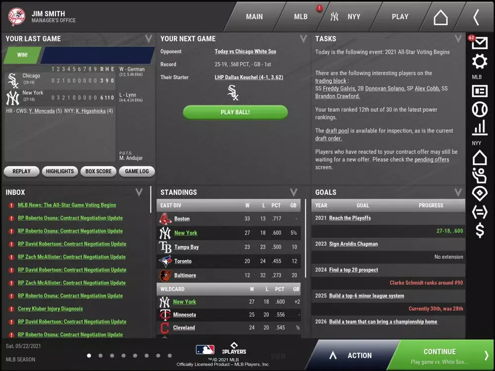 صور OOTP Baseball Go! iPad 