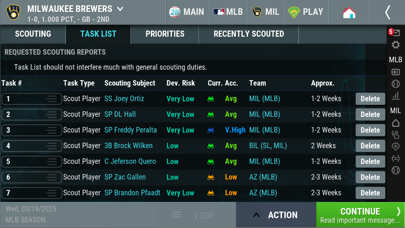 Capturas de tela do OOTP Baseball 26 Go!