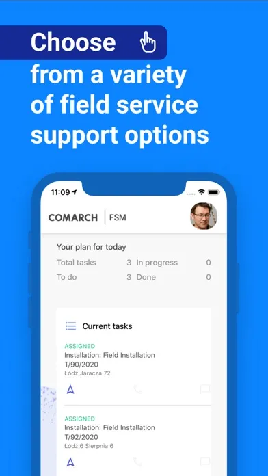 Tangkapan layar Comarch FSM