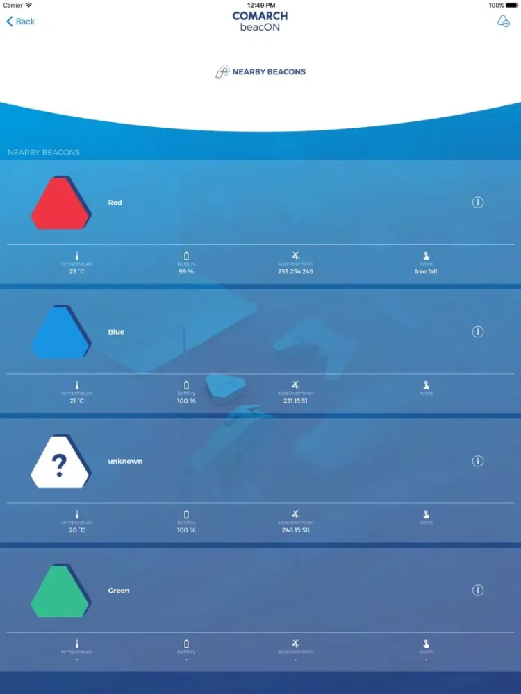 Zrzuty ekranu Comarch beacON iPad 