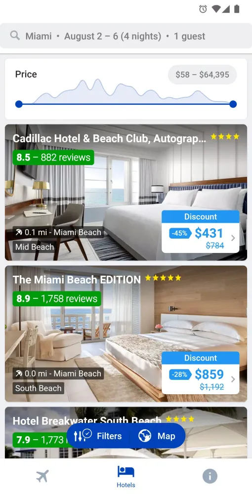 Hotels & Flights Screenshots