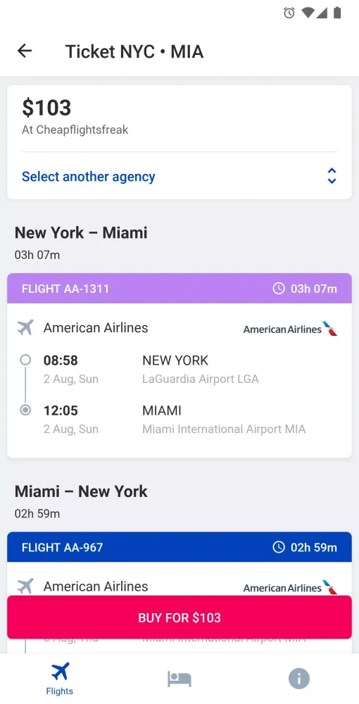 Hotels & Flights Screenshots