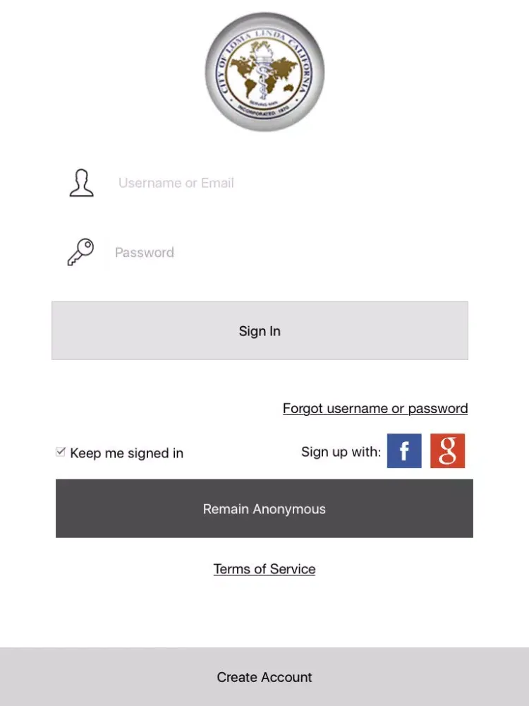 City of Loma Linda Smart Access iPad  Screenshots