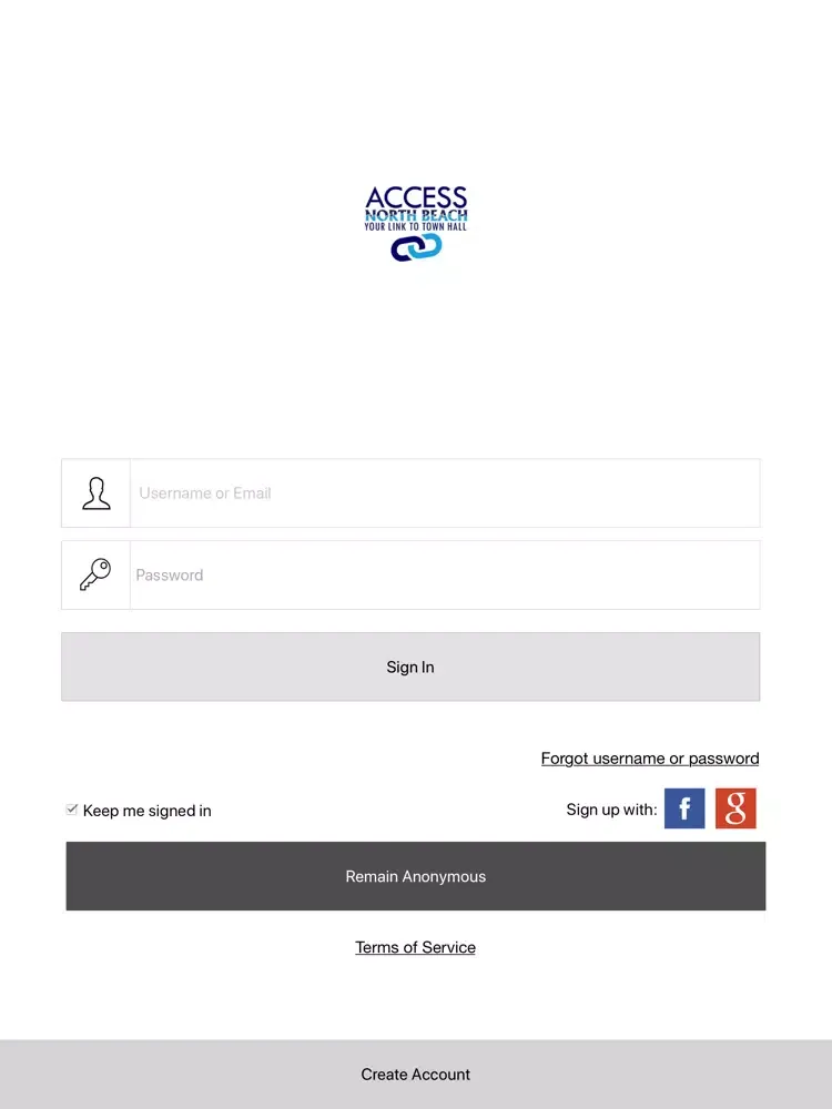 Ảnh chụp màn hình của Access North Beach iPad 